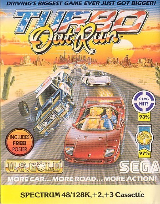 Turbo Outrun box art for ZX Spectrum