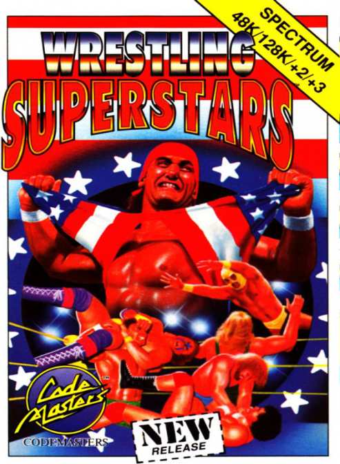 Wrestling Superstars box art for ZX Spectrum