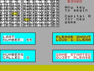 Bingo screenshot 2 for ZX Spectrum