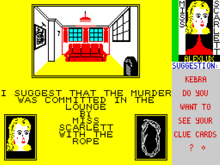 Cluedo screenshot 2 for ZX Spectrum