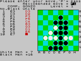 Reversi screenshot 3 for ZX Spectrum
