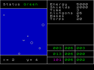 Star Trek screenshot 2 for ZX Spectrum