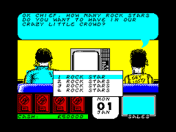 Rock Star Goes Bizarre screenshot 1 for ZX Spectrum