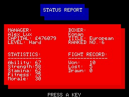 The Boxer screenshot 2 for ZX Spectrum