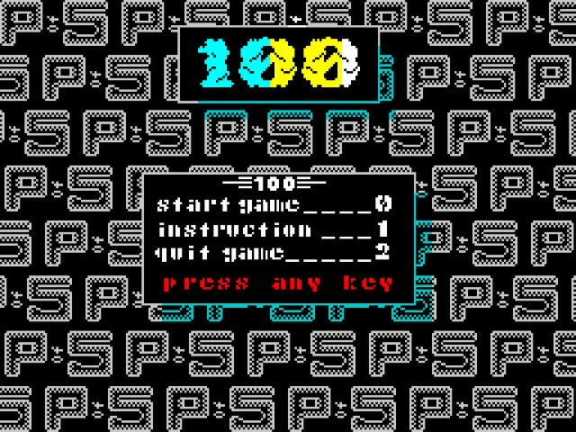 100 Rutinas title screen for ZX Spectrum