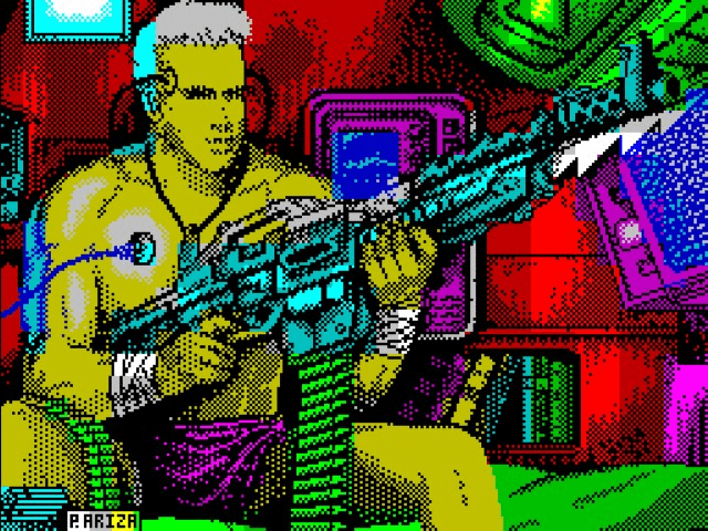 A.M.C.: Astro Marine Corps title screen for ZX Spectrum