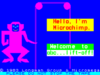 A, B, C ... LIFT-OFF title screen for ZX Spectrum