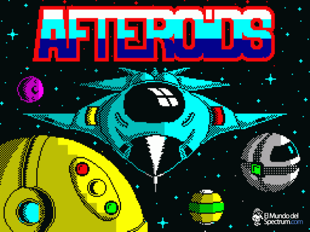 Afteroids title screen for ZX Spectrum
