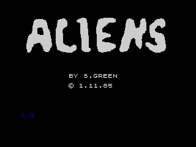 Alien title screen for ZX Spectrum