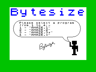A-Maze title screen for ZX Spectrum