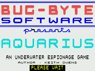 Aquarius title screen for ZX Spectrum