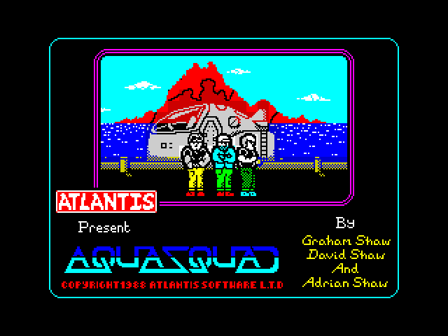 Aquasquad title screen for ZX Spectrum