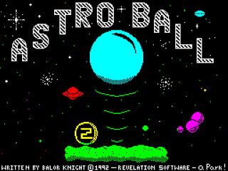 Astroball title screen for ZX Spectrum