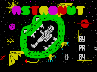 Astronut title screen for ZX Spectrum