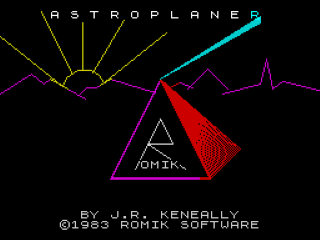 Astroplaner title screen for ZX Spectrum