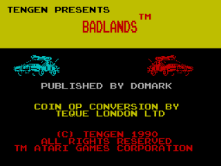 Badlands title screen for ZX Spectrum