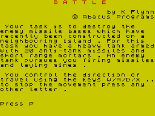 Battle Axe title screen for ZX Spectrum