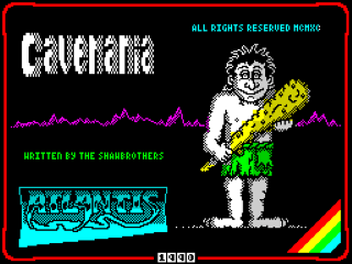 Cavemania title screen for ZX Spectrum