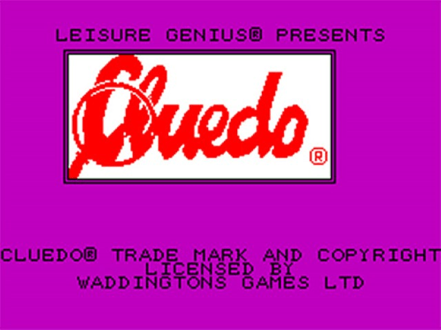 Cluedo title screen for ZX Spectrum
