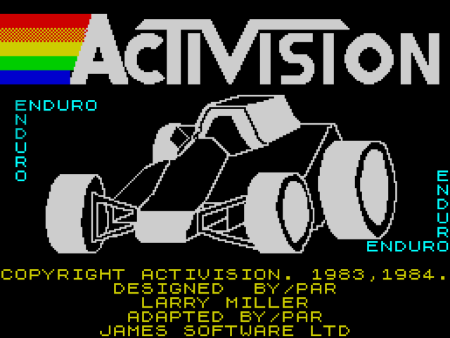 Enduro title screen for ZX Spectrum