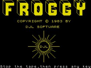 Froggy title screen for ZX Spectrum