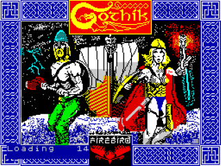 Gothik title screen for ZX Spectrum