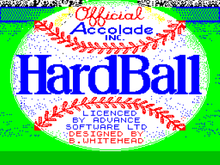 Hardball! title screen for ZX Spectrum