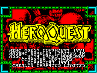 Hero Quest title screen for ZX Spectrum