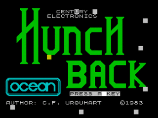 Hunchback back cover for ZX Spectrum