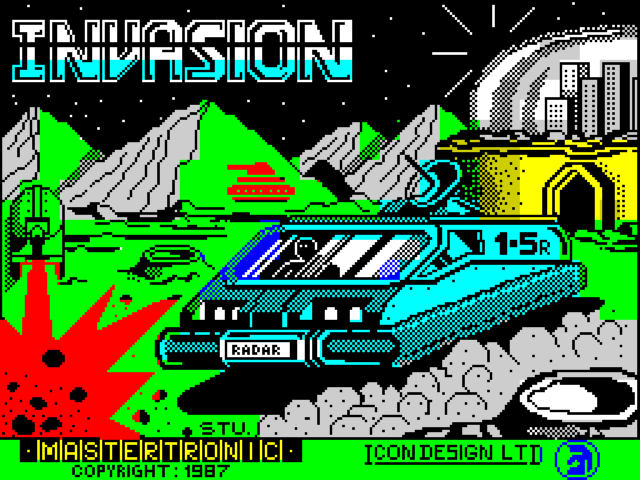 Invasion title screen for ZX Spectrum
