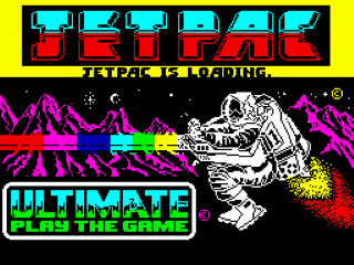 Jet Pac title screen for ZX Spectrum