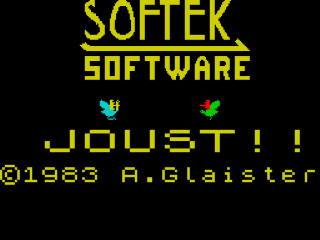 Joust title screen for ZX Spectrum