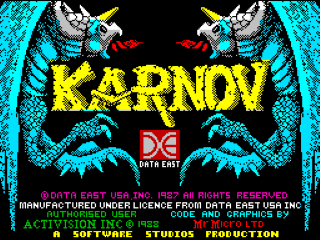 Karnov title screen for ZX Spectrum