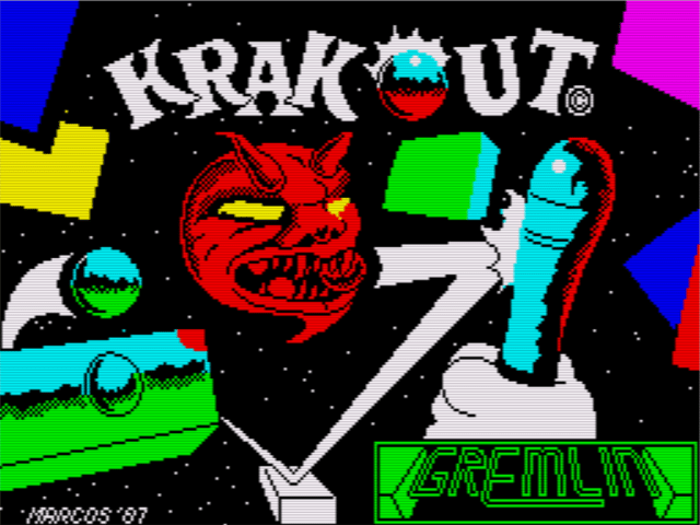 Krakout title screen for ZX Spectrum