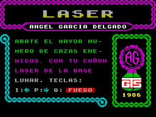 Laser BASIC title screen for ZX Spectrum