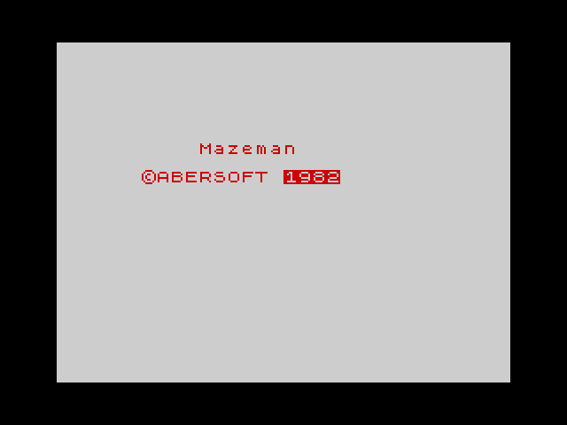 Mazeman title screen for ZX Spectrum