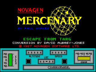 Mercenary title screen for ZX Spectrum