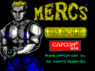 Mercs title screen for ZX Spectrum