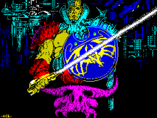 Metropolis title screen for ZX Spectrum