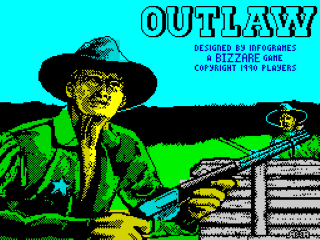 Outlaw title screen for ZX Spectrum