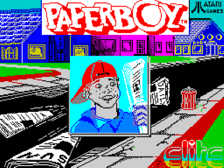 Paperboy title screen for ZX Spectrum