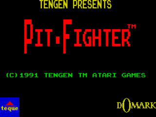 Pit-Fighter title screen for ZX Spectrum