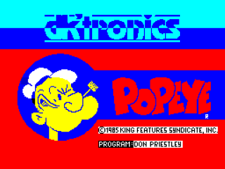 Popeye title screen for ZX Spectrum