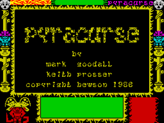 Pyracurse title screen for ZX Spectrum