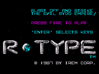 R-Type title screen for ZX Spectrum