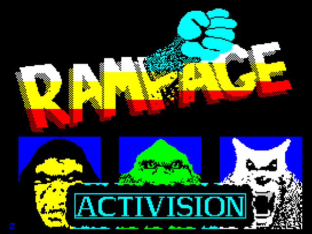 Rampage title screen for ZX Spectrum