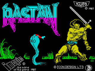 Rastan title screen for ZX Spectrum