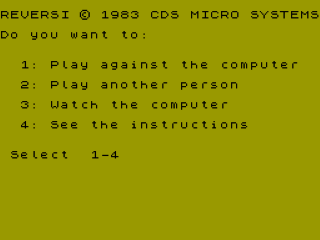 Reversi title screen for ZX Spectrum