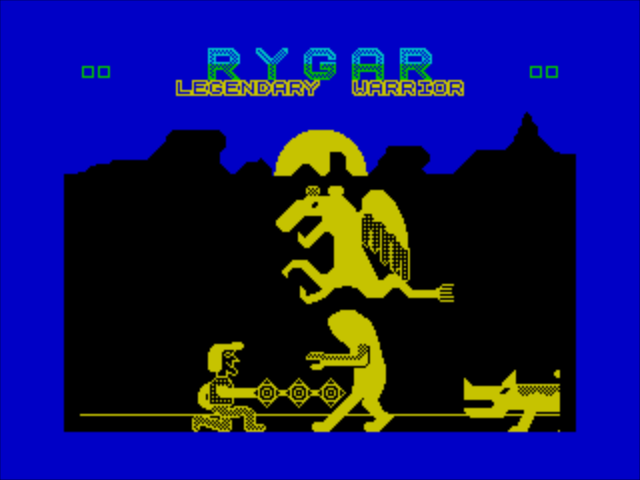 Rygar title screen for ZX Spectrum