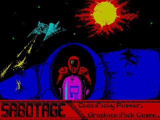 Sabotage title screen for ZX Spectrum